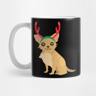 Christmas dog with reindeer antlers Mug